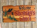 Wood Sign Shack trees